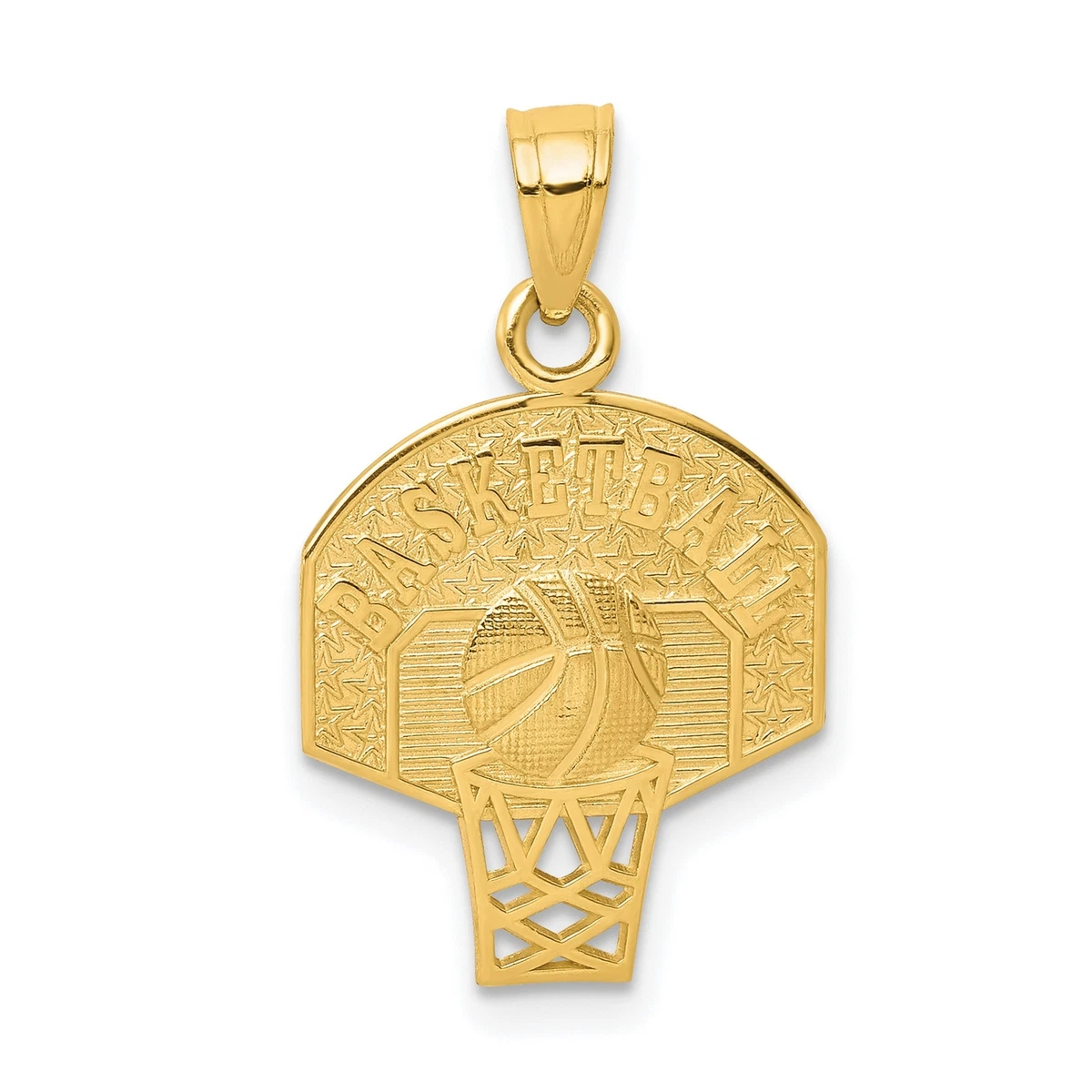 10k Yellow Gold Basketball Charm Pendant 23 mm x 16 mm