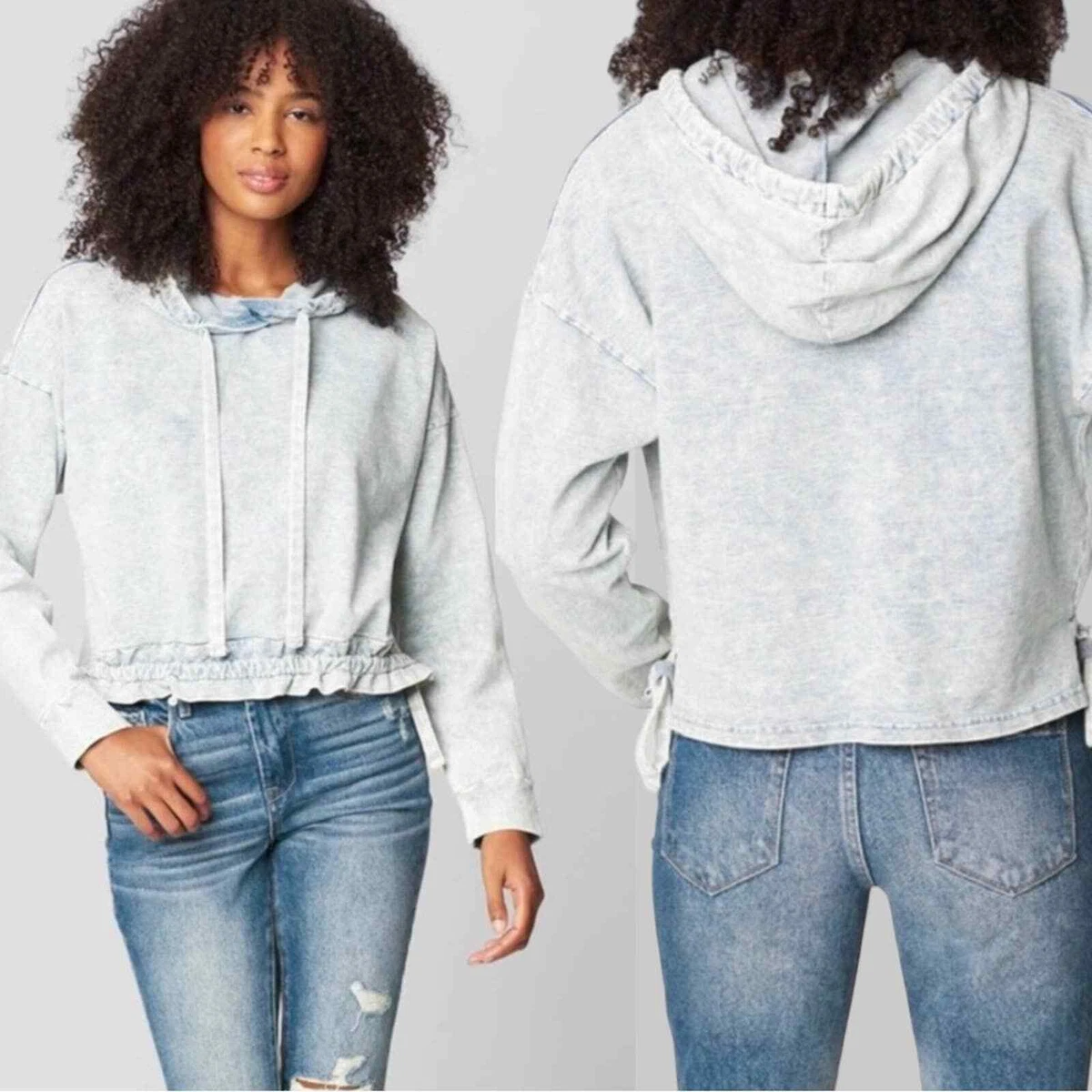 Revolve Blank NYC Free Spirit Acid Wash Hoodie Sweatshirt Size