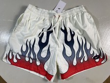 Nike Men Size XL Sportwear NSW Woven White Shorts Fire Flames DV9628-133 NEW