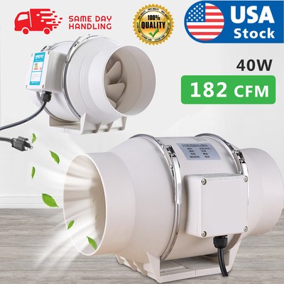 USA 4'' Inline Duct Fan Mixed Flow Ventilation HVAC Blower Extractor  Exhaust | eBay