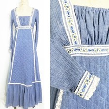 1970's Fritzi California Prairie Sun Dress Boho Cottege Core.