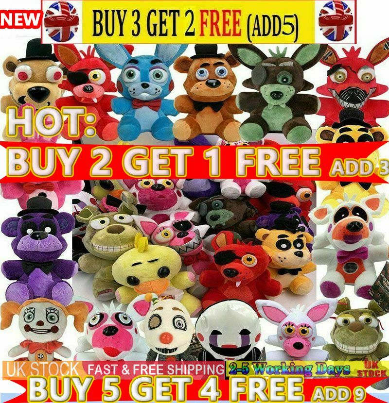 FNAF Five Nights At Freddy’s Plush Stuffed Doll Figures Kids 7 Freddy Foxy  UK