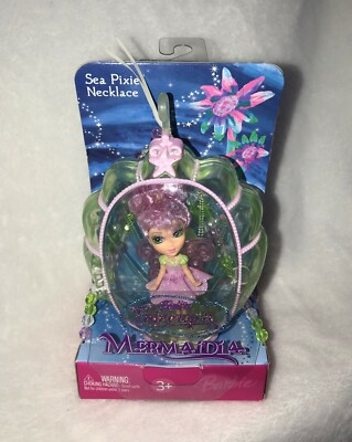 New 2006 Mattel Barbie Fairytopia Mermaidia  Purple Sea Pixie Necklace Ring **