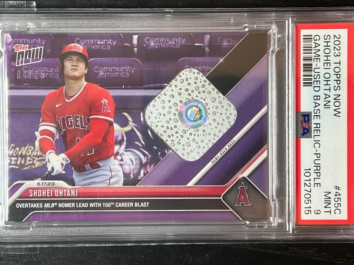 大谷翔平 Topps Now Shohei Ohtani BASE RELIC 2023 Topps Now - Game-Used Base Relic - Purple #455C Shohei