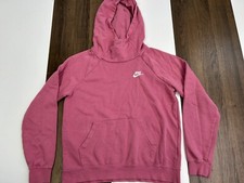 Nike Womens Small Pink Long Sleeve Hoodie Sweatshirt High Neck