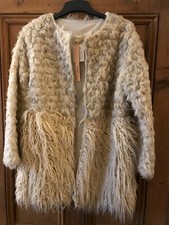 Bnwt Snidel Size 8 Two Style Faux Fur Coat In Beige From Lightinthebox