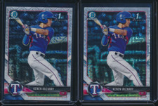 Lot of (2) KENEN IRIZARRY 1st 2018 Bowman Chrome Draft ASIA MOJO REFRACTOR RC