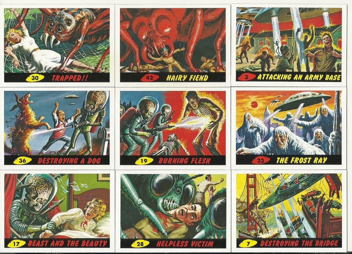 2012 TOPPS HERITAGE MARS ATTACKS - SET OF 55 + DELETED SCENE + NEW
