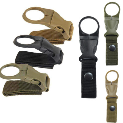 #ad #ad 1 3Pcs Water Bottle Buckle Holder Clip Tactical Belt Hiking Hook Buckle Hanging $8.99