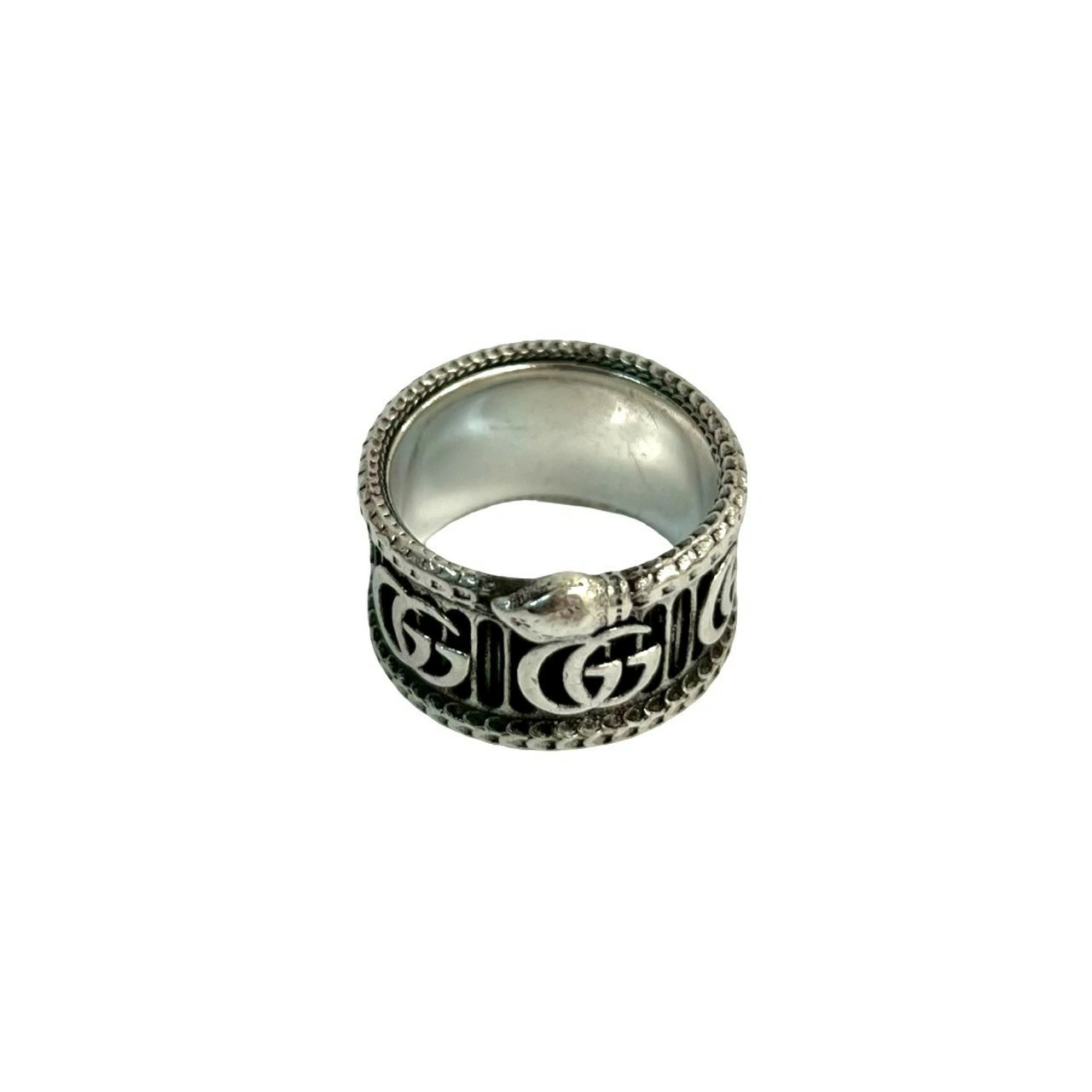 GUCCI Interlocking Double G Snake Ring Silver 925… - image 7