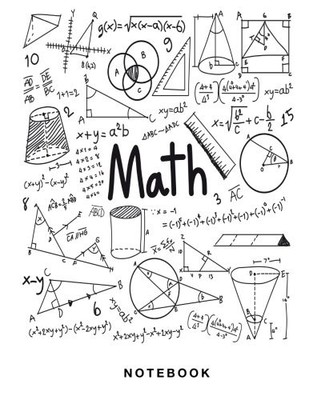Math Notebook: 1/2 inch Square Graph paper pages and White Paper