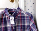 NEW Ralph Lauren Blue Plaid 100% Cotton Button Up Shirt L Boys 14-16  Large $59