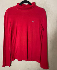 Vintage Lacoste Woman's Red Turtleneck Sweater Long Sleeve SZ 8 M-L 