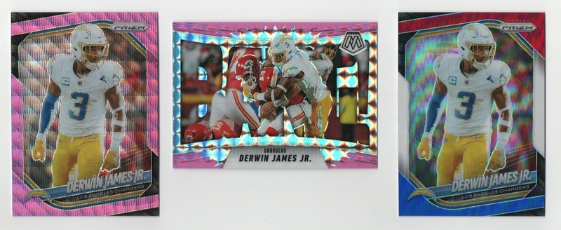 Los Angeles Chargers Derwin James Lot 2025 Pink/Red White & Blue Prizm Inserts +
