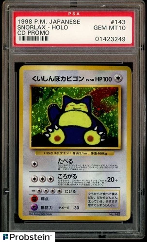 1998 Pokemon Japanese CD Promo #143 Snorlax Holo PSA 10 GEM MINT