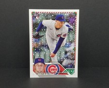 2023 Topps Holiday #H191 Justin Steele, Chicago Cubs (RC) - Base Rookie Card. rookie card picture