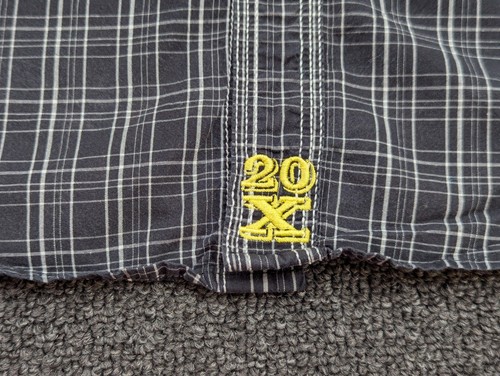 Camisa Western Twenty X 20X Para Hombre Perla A Presión Manga Larga Negra Rayas Talla Grande - Imagen 7 de 13