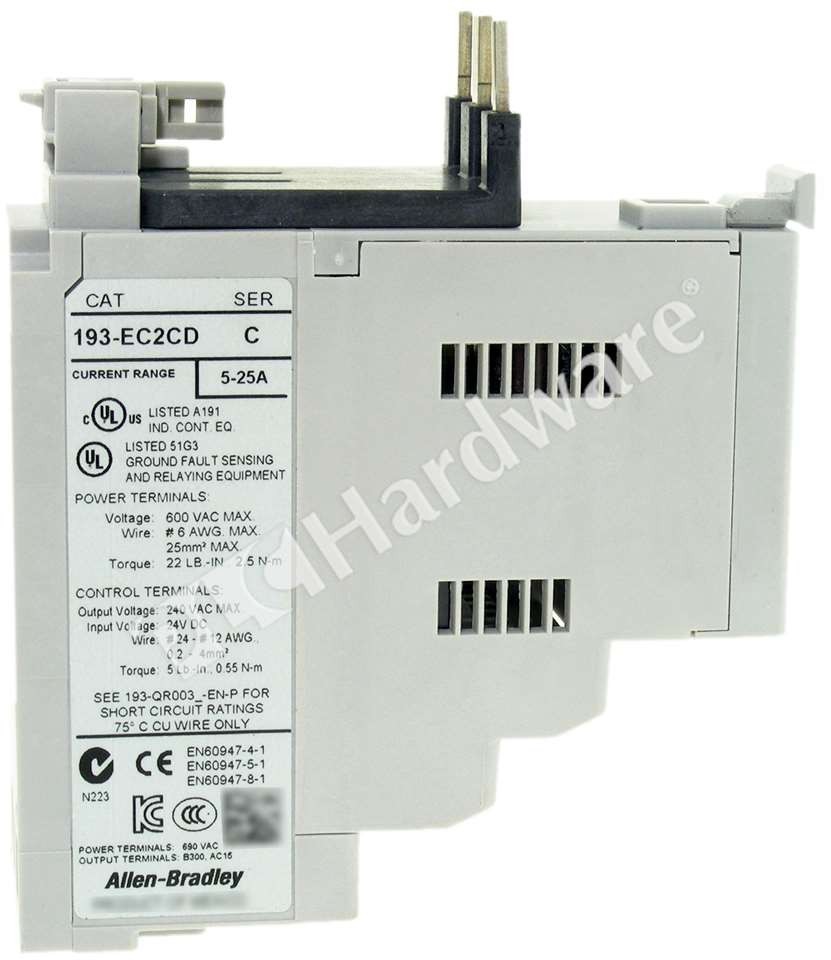 Open Pre-owned Allen Bradley 193-EC2CD Series C E3 Plus Overload Relay 5-25A