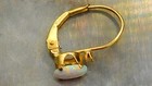 14K Solid Yellow Gold Natural, Oval Cut, Fire Opal Drop/Dangle Single Earring  — photo 1