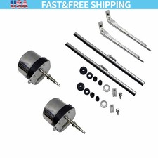 Universal Windshield Wiper Motor Kit Hot Street Rod For Jeep Boat Stainless X2
