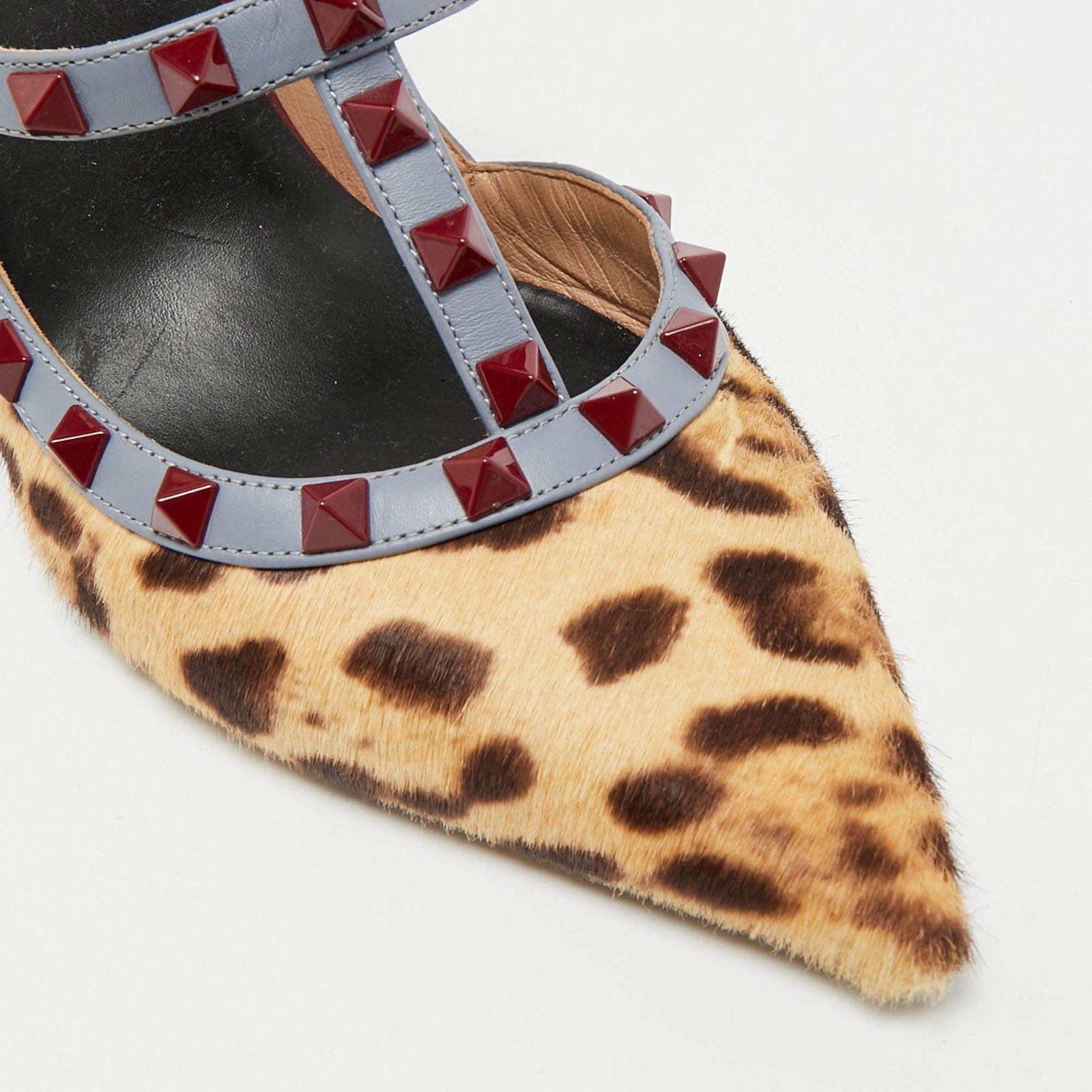 Valentino Rockstud Size 41 Multicolor Calf Hair and Leather Pumps thumbnail 7