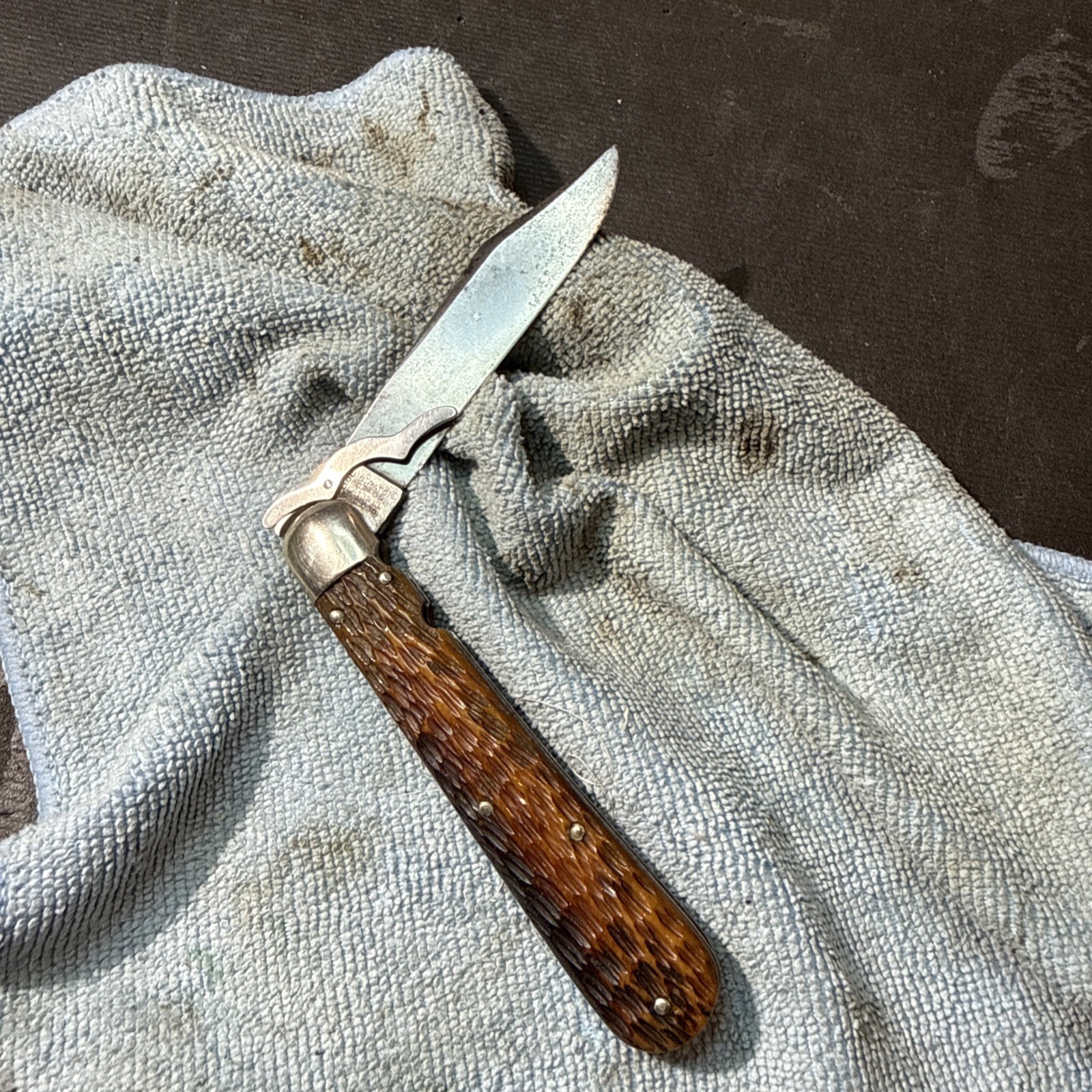 Schrade Cut Co Walden New York Pic Bone Knife Must See!