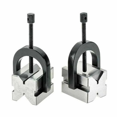 NEW Precision Engineers All Steel V Blocks Clamp Set Vee Block Matched Pair