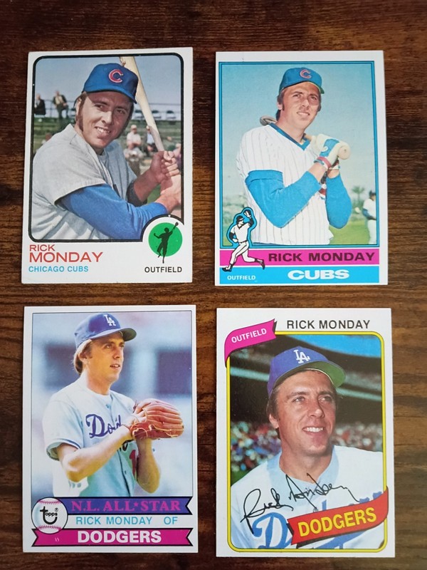 Rick "American Hero" Monday Vintage Baseball Card Lot (4 CT)