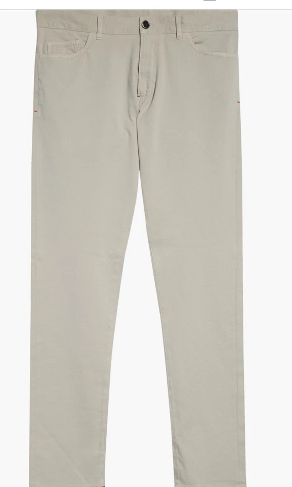 NWT Isaia Napoli Men's 5 pocket Slim Fit Comfort Khaki Chinos, Size 54 EU $795 - Image 3 of 4