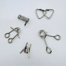 5 Small Metal Puzzles Brain Teasers