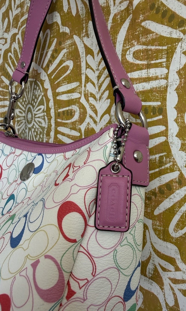 Coach Chelsea Rare Y2K Multicolor Signature Print Pink 2-Way Mini