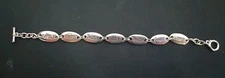 Vtg Silver Bracelet Love Family Hope Trust Joy Truth Charity Link Toggle .925