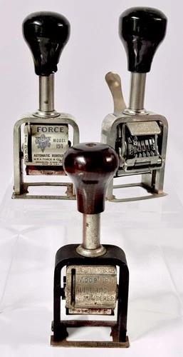 VTG (3) FORCE AUTOMATIC NUMBERERS (1) MODEL #200 & (2) MODEL #150 ALL FUNCTIONAL