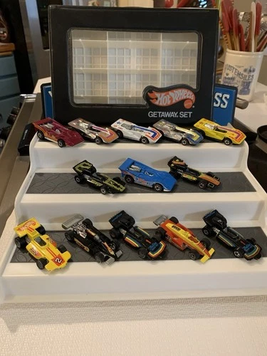 Vintage Hot Wheels 1976 Black Get Away Set Case w/13 cars Redline,B.W.,Real Ride