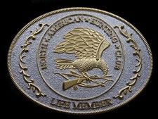 SB05143 VERY COOL  NORTH AMERICAN HUNTING CLUB LIFE MEMBER  BELT BUCKLE