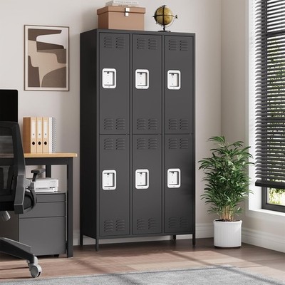 6-Türen Mitarbeiter Locker Home School Gym Büro Metall Sorage Locker Kombination
