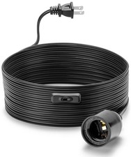 20Ft Extension Hanging Lantern Cord - Black, E26 Light Bulb Socket with Cord,...