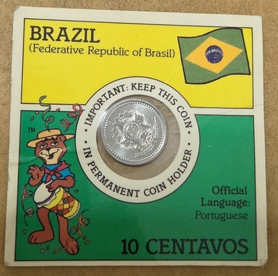 BRAZIL   TEN (10) CENTAVOS COIN 1987 (FROM CEREAL BOX)