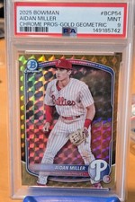2025 Bowman Chrome Prospects Aidan Miller #BCP-54 Gold 38/50 PSA 9