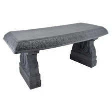 40 in.x 15 in.x 16.6 in.Resin Gray Stone Outdoor Bench