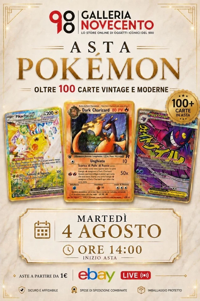Asta Pokémon 100+ carte tutte a partire da 1€!