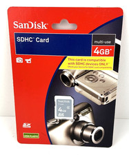 SanDisk SDHC Card Multi-use 4GB Class 2 Digital Camera Video Storage NEW SEALED