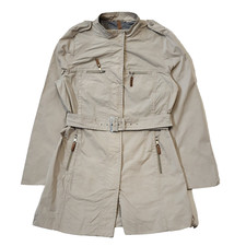 Fuchs Schmitt Beige Zip Snap & Belted Coat Women's Xl 14 Eu 42 H137