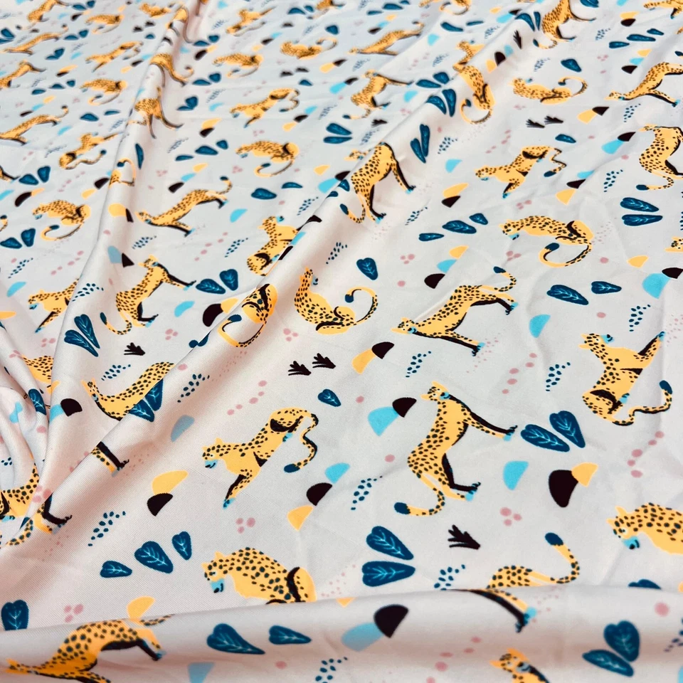 Tigers background Baby Pink Print Nylon Spandex Fabric 4 Way Stretch - Image 4 of 4