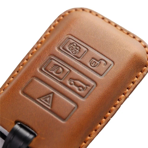Leather Car Key Fob Case Cover Holder For Land Rover Range Rover Defender Jaguar - Bild 2 von 20