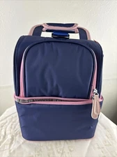 NCVI Breastmilk Cooler Storage Bag Purple With Pink Zippers