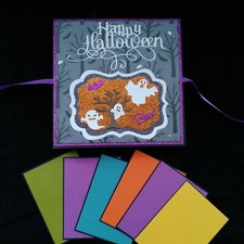 Handmade Mini Album Halloween 6" Sq. Cardstock Scrapbook Album - OOAK Gift