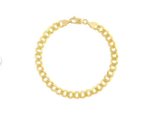 14 Karat Gelbgold 8,5 Zoll Herren massiv konkav Panzerkette Armband 5,7 mm 7 Gramm - Bild 1 von 1