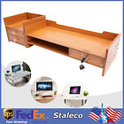 Wooden Desk Organizer with Drawers Office Supplies Computer Desktop Tabletop