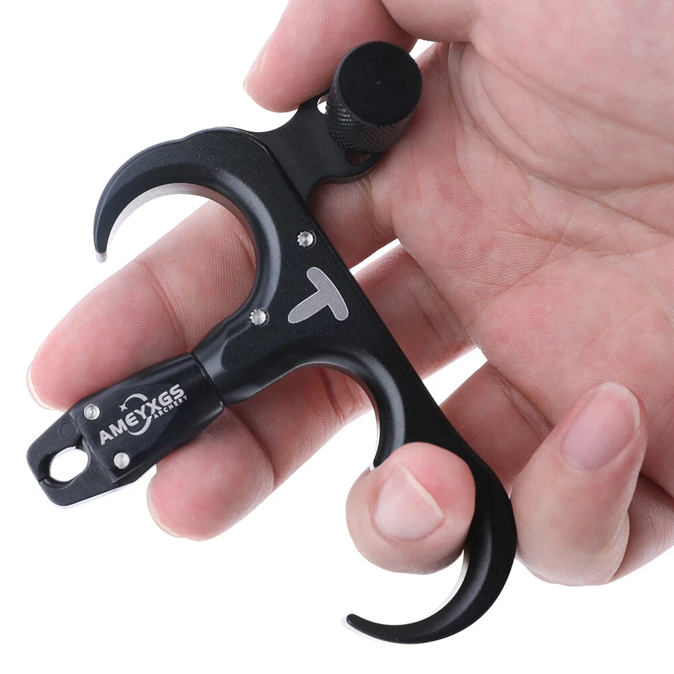 Archery Bow Release Aids 3 Finger Thumb Trigger 360° Compound Hunting Grip RH LH - Image 4 of 4
